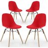 Set of 4 Dining Chairs - Scandinavian Design - Wooden Legs - Skögur image 9