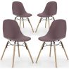 Set of 4 Dining Chairs - Scandinavian Design - Wooden Legs - Skögur image 9