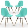 Set of 4 Dining Chairs - Scandinavian Design - Wooden Legs - Skögur image 9