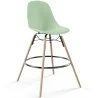 Scandinavian Bar Stool with Wooden Legs - Nordic Design - For Kitchen Island - Skögur image 9