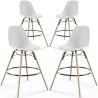 Pack of 4 Bar Stools - Scandinavian Design - Wooden Legs - Skögur image 9