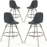 Bar Stool - Scandinavian Design - Wooden Legs - Pack of 4 - Skögur image 9
