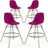 Bar Stool - Scandinavian Design - Wooden Legs - Pack of 4 - Skögur image 9
