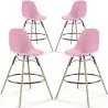 Bar Stool - Scandinavian Design - Wooden Legs - Pack of 4 - Skögur image 9