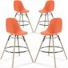 Pack of 4 Bar Stools - Scandinavian Design - Wooden Legs - Skögur image 9