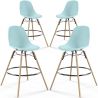 Pack of 4 Bar Stools - Scandinavian Design - Wooden Legs - Skögur image 9