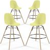 Pack of 4 Bar Stools - Scandinavian Design - Wooden Legs - Skögur image 9