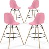 Pack of 4 Bar Stools - Scandinavian Design - Wooden Legs - Skögur image 9