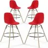 Bar Stool - Scandinavian Design - Wooden Legs - Pack of 4 - Skögur image 9