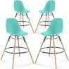 Pack of 4 Bar Stools - Scandinavian Design - Wooden Legs - Skögur image 9