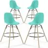 Bar Stool - Scandinavian Design - Wooden Legs - Pack of 4 - Skögur image 9
