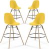 Pack of 4 Bar Stools - Scandinavian Design - Wooden Legs - Skögur image 9