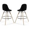 Pack of 2 Bar Stools - Scandinavian Design - Wooden Legs - Skögur image 9