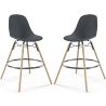 Pack of 2 Bar Stools - Scandinavian Design - Wooden Legs - Skögur image 9