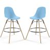 Pack of 2 Bar Stools - Scandinavian Design - Wooden Legs - Skögur image 9