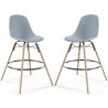 Pack of 2 Bar Stools - Scandinavian Design - Wooden Legs - Skögur image 9