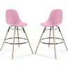 Pack of 2 Bar Stools - Scandinavian Design - Wooden Legs - Skögur image 9