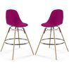 Pack of 2 Bar Stools - Scandinavian Design - Wooden Legs - Skögur image 9