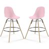 Pack of 2 Bar Stools - Scandinavian Design - Wooden Legs - Skögur image 9