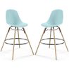 Pack of 2 Bar Stools - Scandinavian Design - Wooden Legs - Skögur image 9