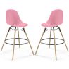 Pack of 2 Bar Stools - Scandinavian Design - Wooden Legs - Skögur image 9