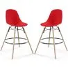 Bar Stool - Scandinavian Design - Wooden Legs - Pack of 2 - Skögur image 9