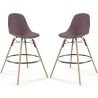 Pack of 2 Bar Stools - Scandinavian Design - Wooden Legs - Skögur image 9