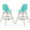 Pack of 2 Bar Stools - Scandinavian Design - Wooden Legs - Skögur image 9