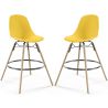 Pack of 2 Bar Stools - Scandinavian Design - Wooden Legs - Skögur image 9