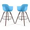 Bar Stools - Scandinavian Design - Dark Wood Legs - Pack of 2 - Nordika image 9