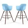 Bar Stools - Scandinavian Design - Dark Wood Legs - Pack of 2 - Nordika image 9