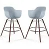 Bar Stools - Scandinavian Design - Dark Wood Legs - Pack of 2 - Nordika image 9