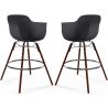 Bar Stools - Scandinavian Design - Dark Wood Legs - Pack of 2 - Nordika image 9