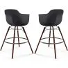Bar Stools - Scandinavian Design - Dark Wood Legs - Pack of 2 - Nordika image 9