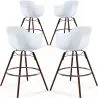 Buy Bar Stools - Scandinavian Design - Dark Wood Legs - Pack of 4 - Nordika White 61574