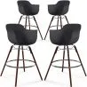 Bar Stools - Scandinavian Design - Dark Wood Legs - Pack of 4 - Nordika image 9