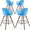 Bar Stools - Scandinavian Design - Dark Wood Legs - Pack of 4 - Nordika image 9