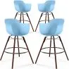 Bar Stools - Scandinavian Design - Dark Wood Legs - Pack of 4 - Nordika image 9