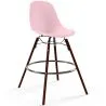 Buy Bar Stool - Scandinavian Design - Dark Wood Legs - Skögur Pastel pink 61576