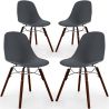 Dining Chairs - Scandinavian Design - Dark Wood Legs - Pack of 4 - Skögur image 9