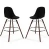 Bar Stools - Scandinavian Design - Dark Wood Legs - Pack of 2 - Skögur image 9
