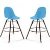 Bar Stools - Scandinavian Design - Dark Wood Legs - Pack of 2 - Skögur image 9