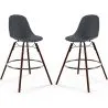 Bar Stools - Scandinavian Design - Dark Wood Legs - Pack of 2 - Skögur image 9