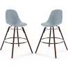 Bar Stools - Scandinavian Design - Dark Wood Legs - Pack of 2 - Skögur image 9