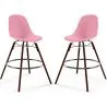 Bar Stools - Scandinavian Design - Dark Wood Legs - Pack of 2 - Skögur image 9