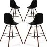 Dining Stools - Scandinavian Design - Dark Wood Legs - Pack of 4 - Skögur image 9