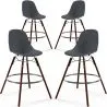 Dining Stools - Scandinavian Design - Dark Wood Legs - Pack of 4 - Skögur image 9