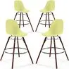 Buy Dining Stools - Scandinavian Design - Dark Wood Legs - Pack of 4 - Skögur Pastel yellow 61580