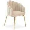 Buy Dining Chair Shell Glam design in Velvet - Golden Legs - Shell Beige 61593
