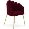 Buy Dining Chair Shell Glam design in Velvet - Golden Legs - Shell Wine 61593